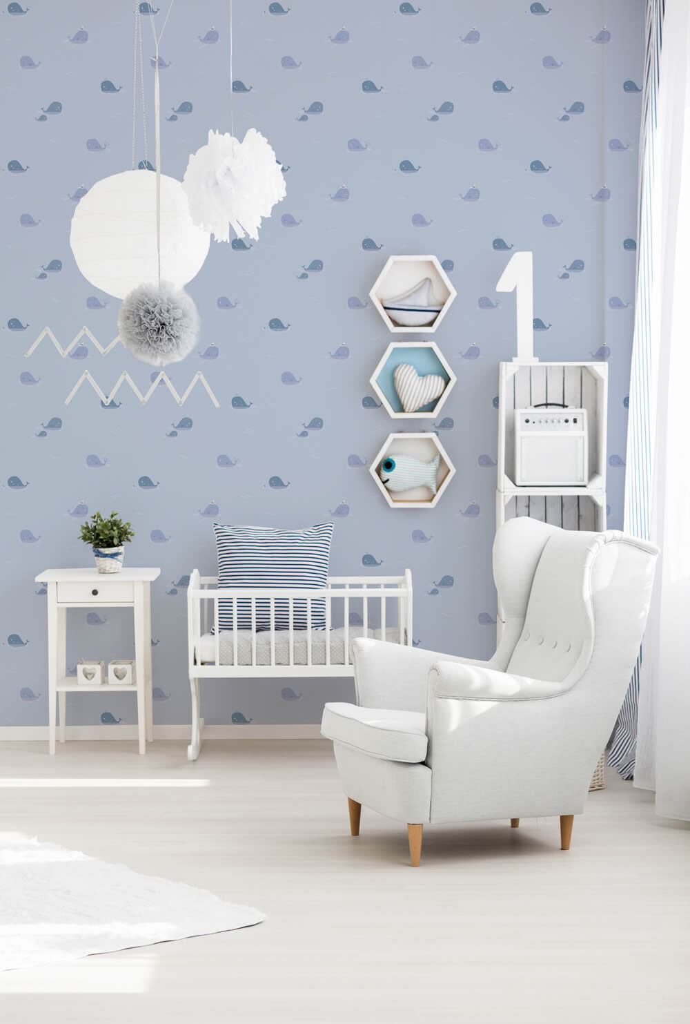 light blue non-woven wallpaper underwater Little Love AS Creation 381441