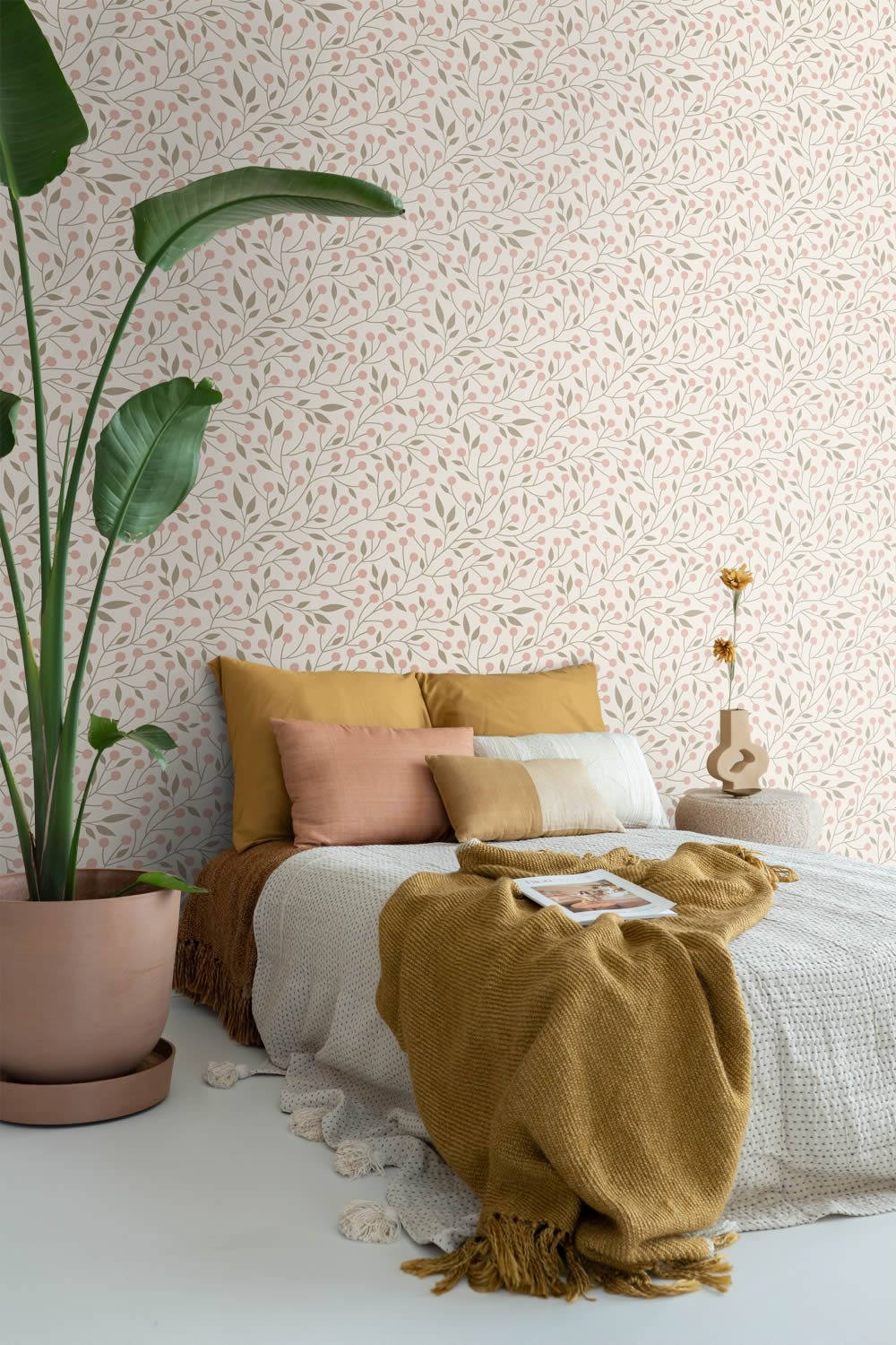 Wallpaper Branches Nature Non-woven White 139589