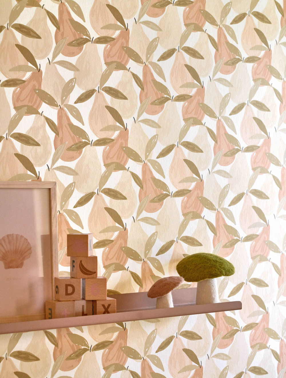 Vliestapete Früchte Birnen weiß rosa OUAT88354308