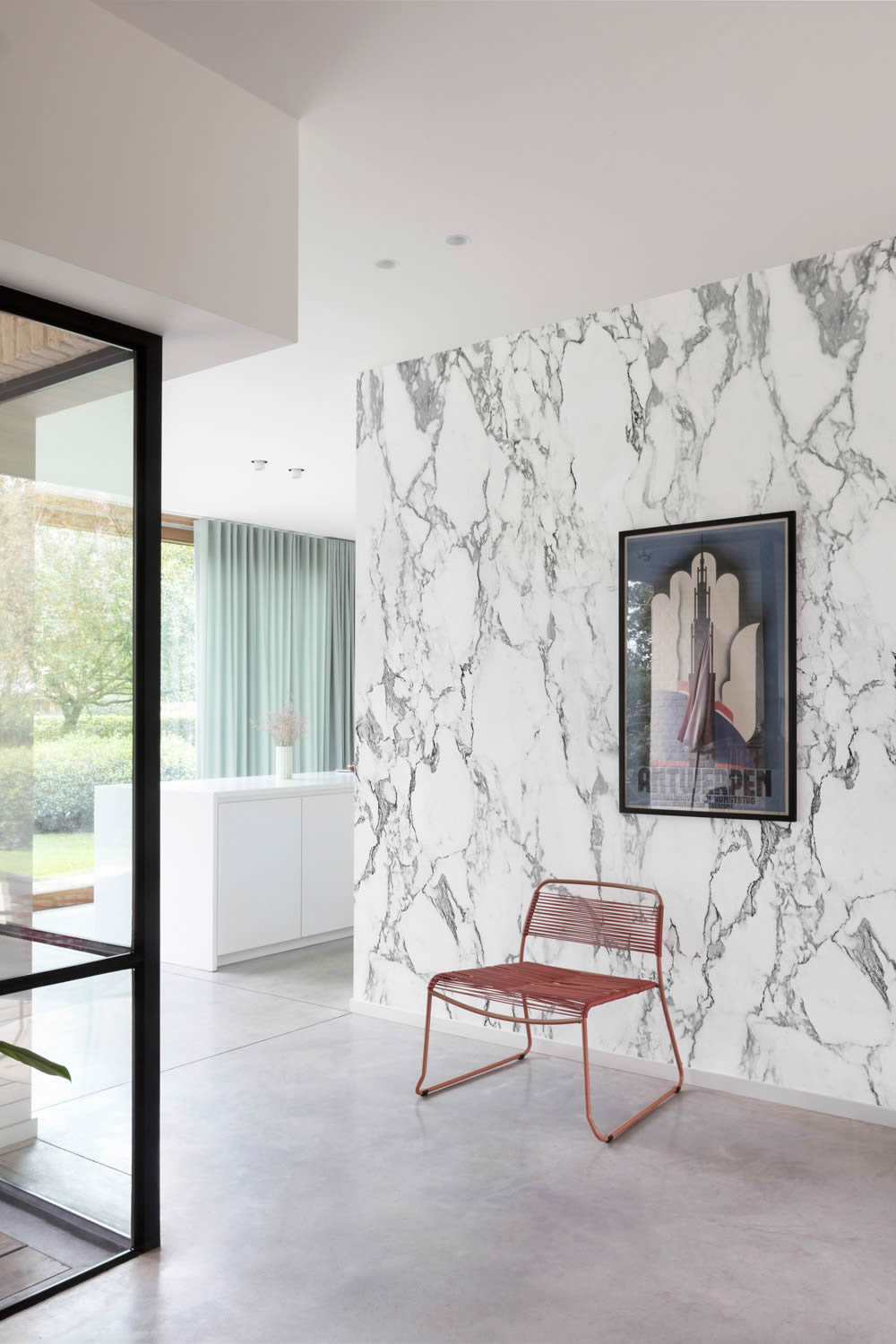 Wandbild 1,59 x 2,80 m Marmortapete Marmorstein grau weiß A52501