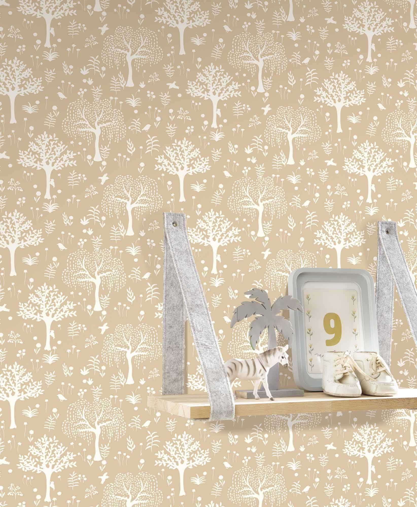 Tapete Baum Tapete Scandi Style beige Vlies OUTT202901401