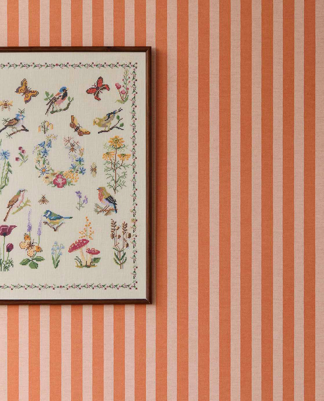 Tapete Streifenoptik Vliestapete Vintage Leinen Eijffinger orange