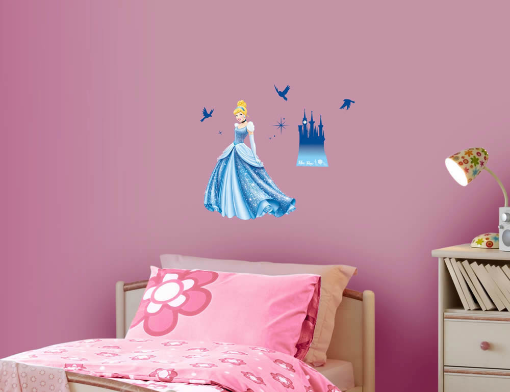 Wandsticker selbstklebend Cinderella Disney Princess blau