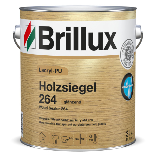 Z 264 Brillux Lacryl-PU Holzsiegel 264 farblos glänzend 0,75 Ltr.