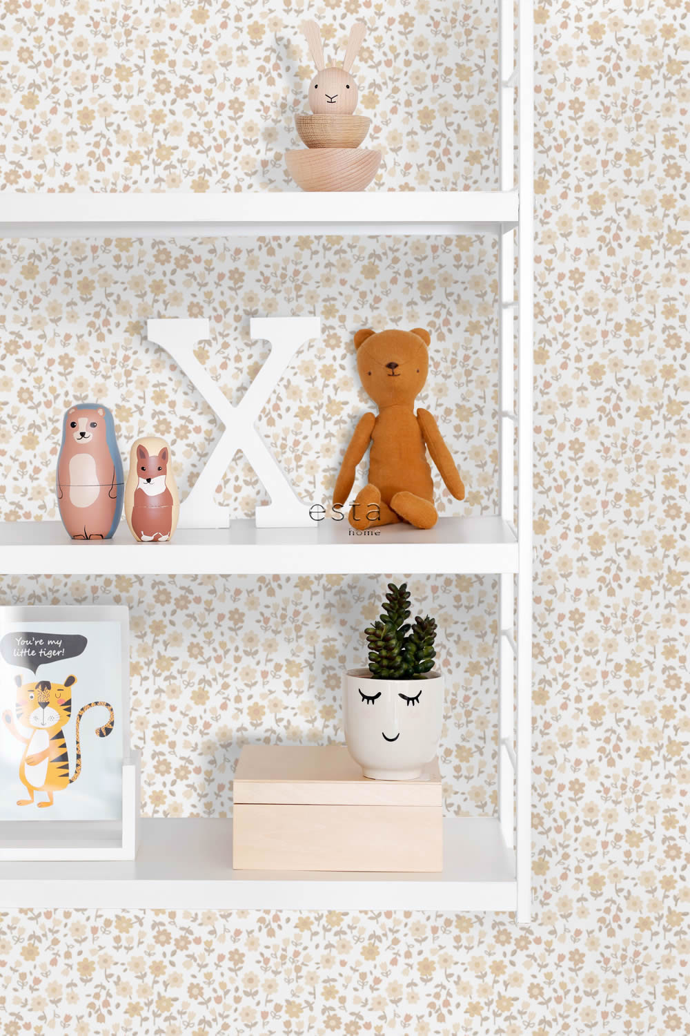 Blumen Tapete Blüten verspielt floral Vlies beige 139578