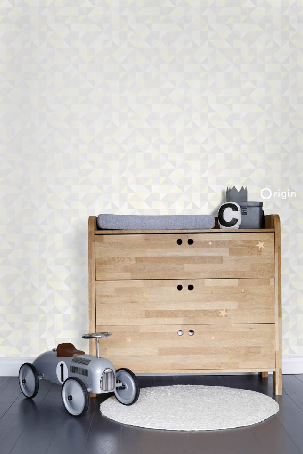 Vlies Tapete Gold Gelb Glänzend Dreieck