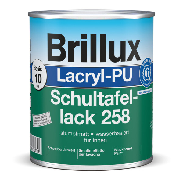 Brillux Lacryl-PU Schultafellack 258 Basis 10 3 Ltr. Achtung nicht getönt! bitte Farbton auswählen!-0-0258-0030010M