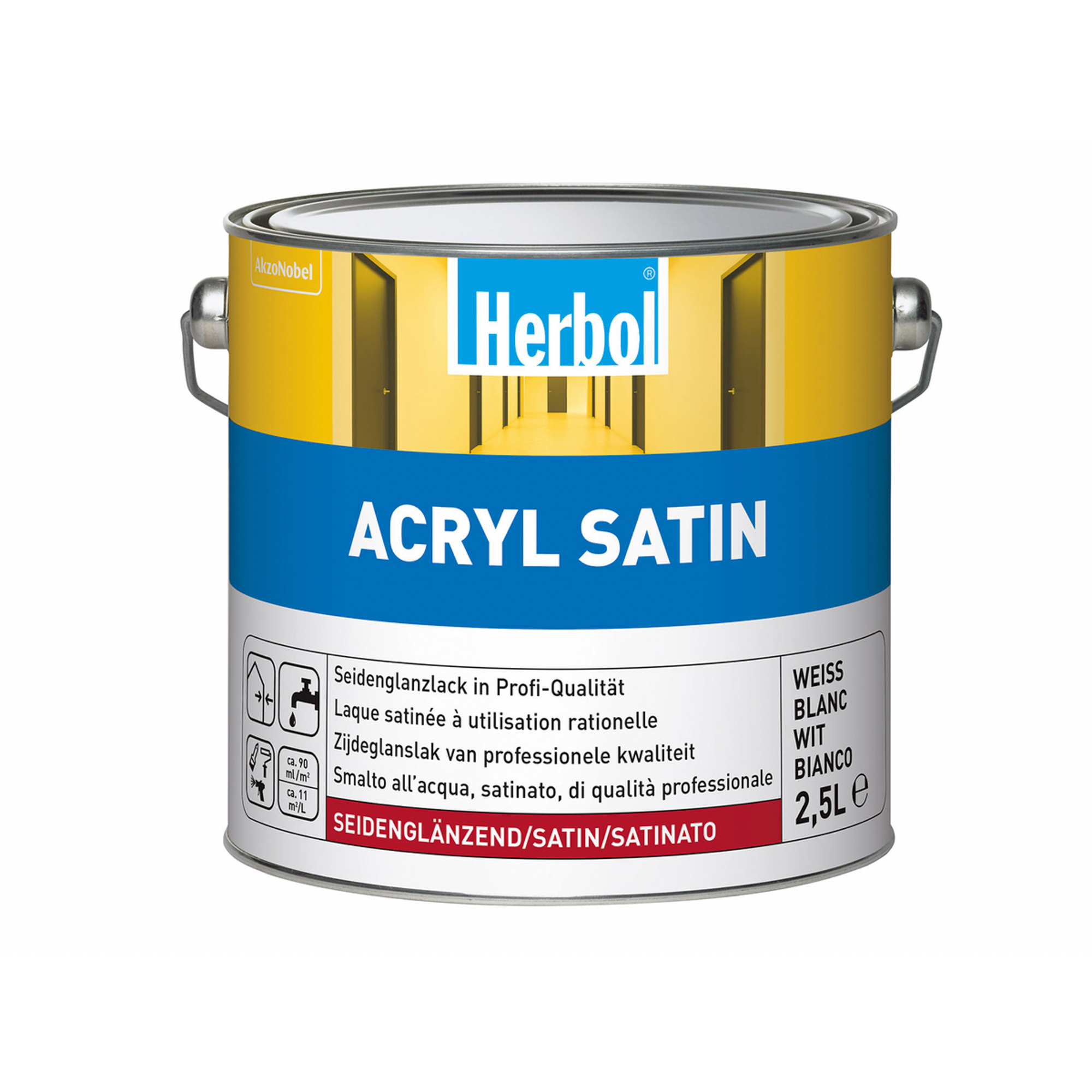 Herbol Acryl Satin Seidenglanzlack seidenglänzend weiß 10 ltr.