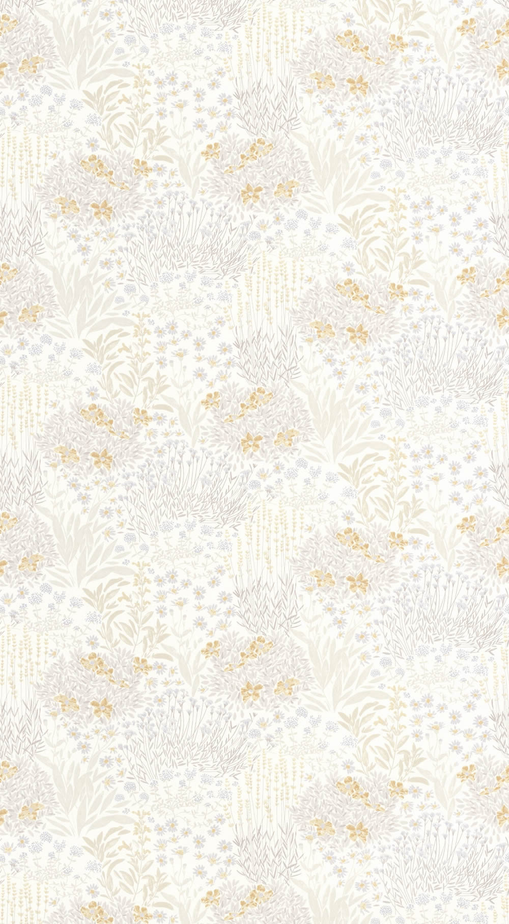 Vliestapete Blumen Wiese Japandi-Stil weiß grau OUAT88309102