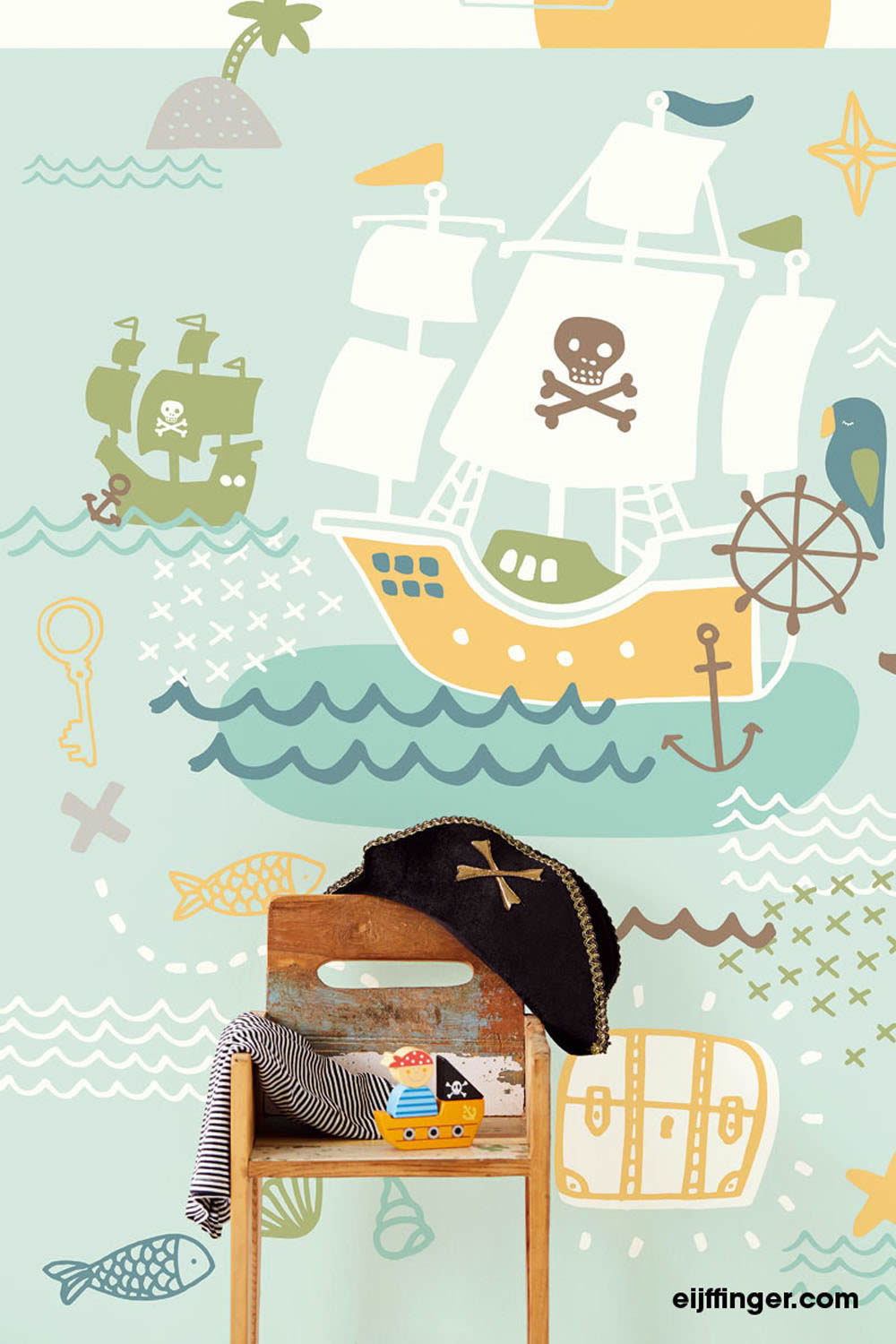 Pirates Light-Blue Mural-55-364108