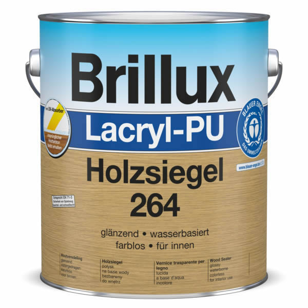 Brillux Lacryl-PU Holzsiegel 264 farblos glänzend 3 Ltr.
