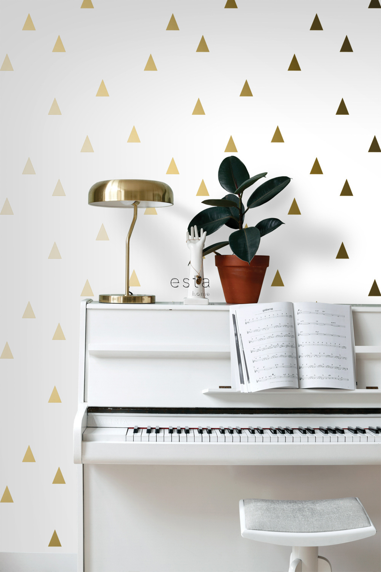 Dreieck Tapete Scandi gold weiß Vlies 138943