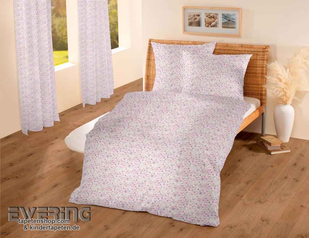 Beige Blumenmuster Dekostoff