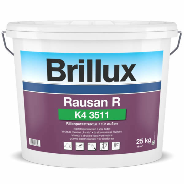 Brillux Rausan R K4 3511 Rillenputz für außen 25 KG 0095 weiß