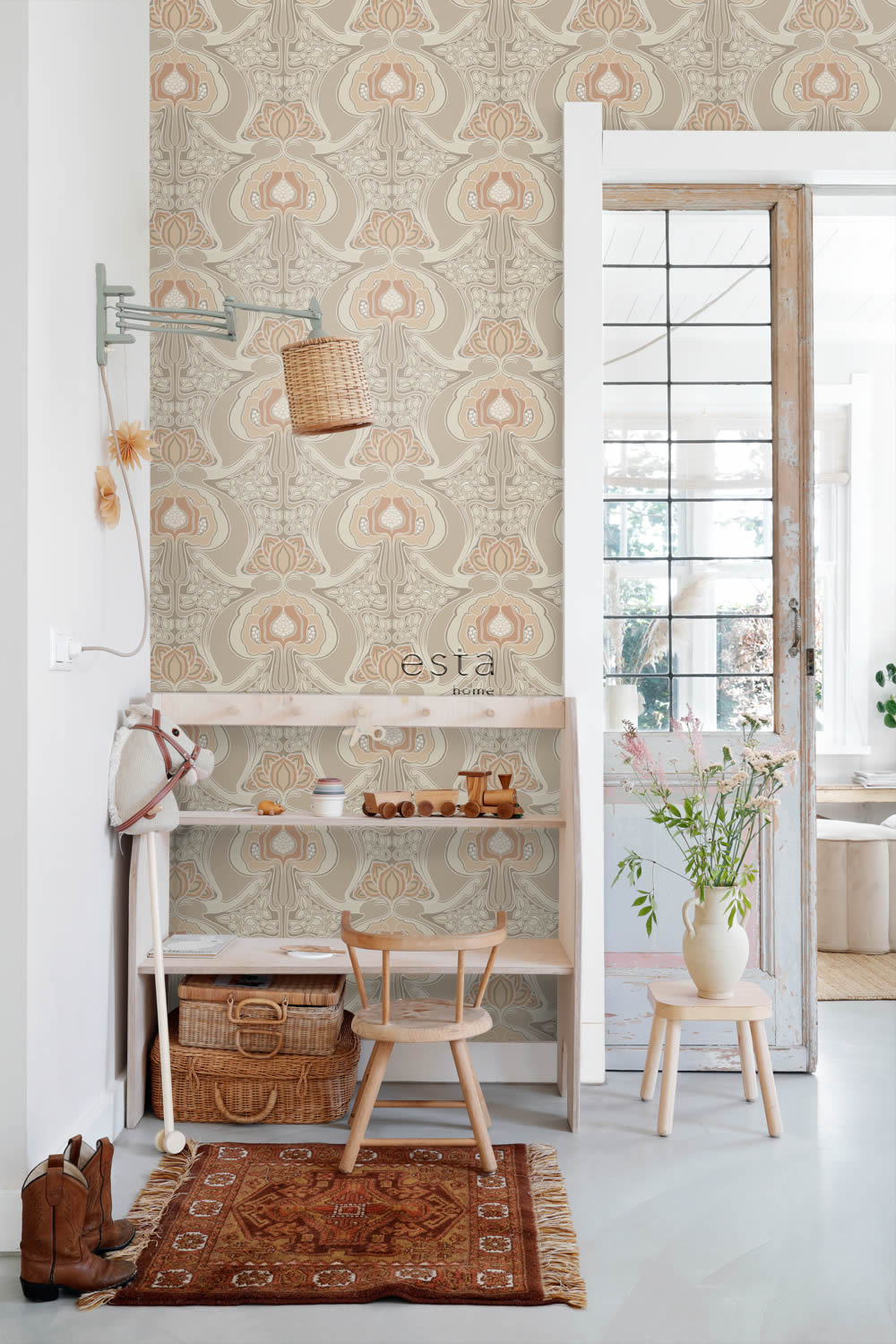 Wallpaper ornament pattern non-woven beige 139569