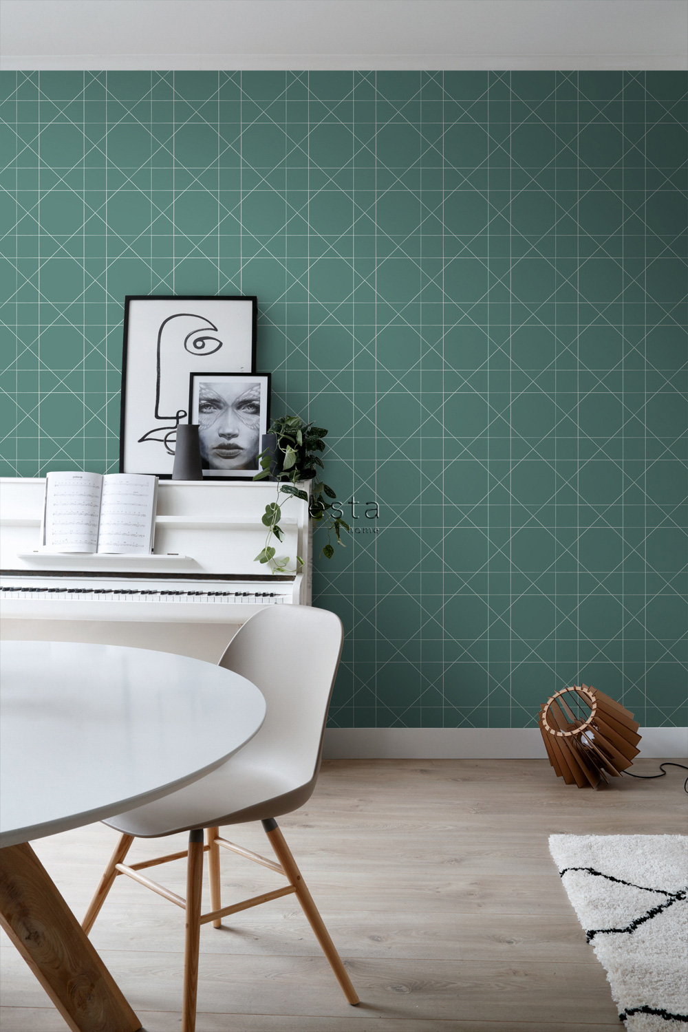 Tapete Vliestapete Linienmuster Scandi Style grün 139092