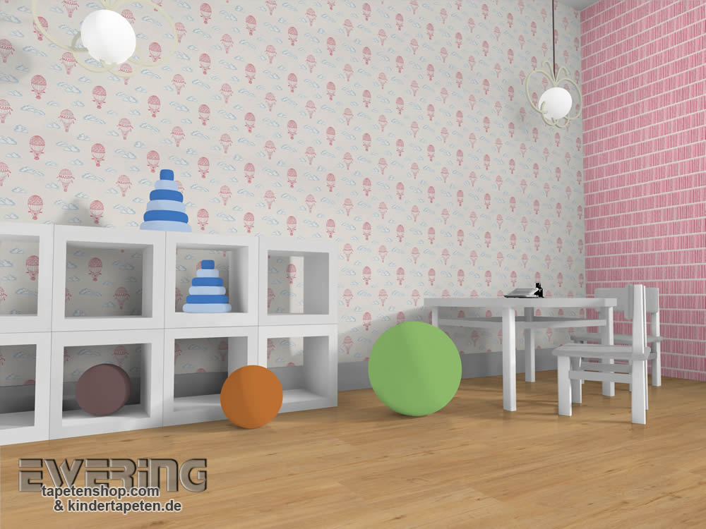 Beige Papier-Tapete Ballons