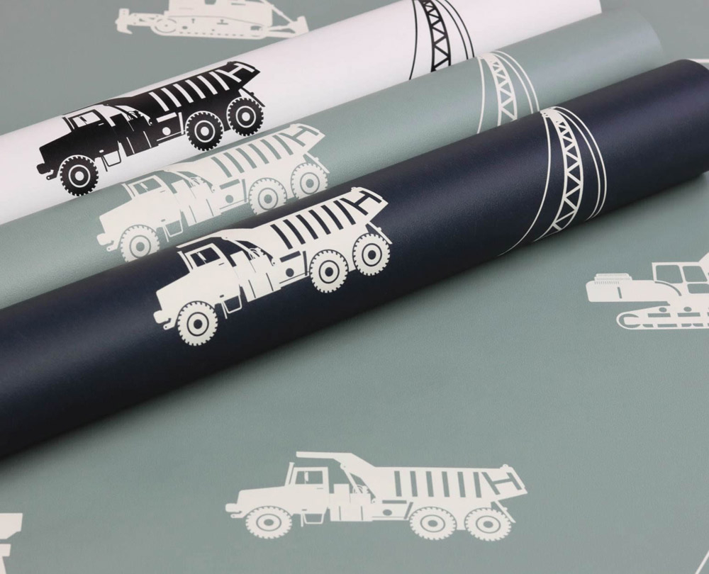 white and black non-woven wallpaper construction site crane Woodland Rasch Textil 139263-23-139263.1M