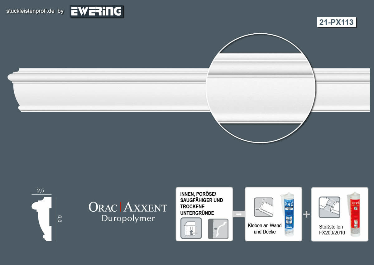30er Stuckleisten Box PX113 Wandleiste Orac Decor Stuckleiste-PX113-VE