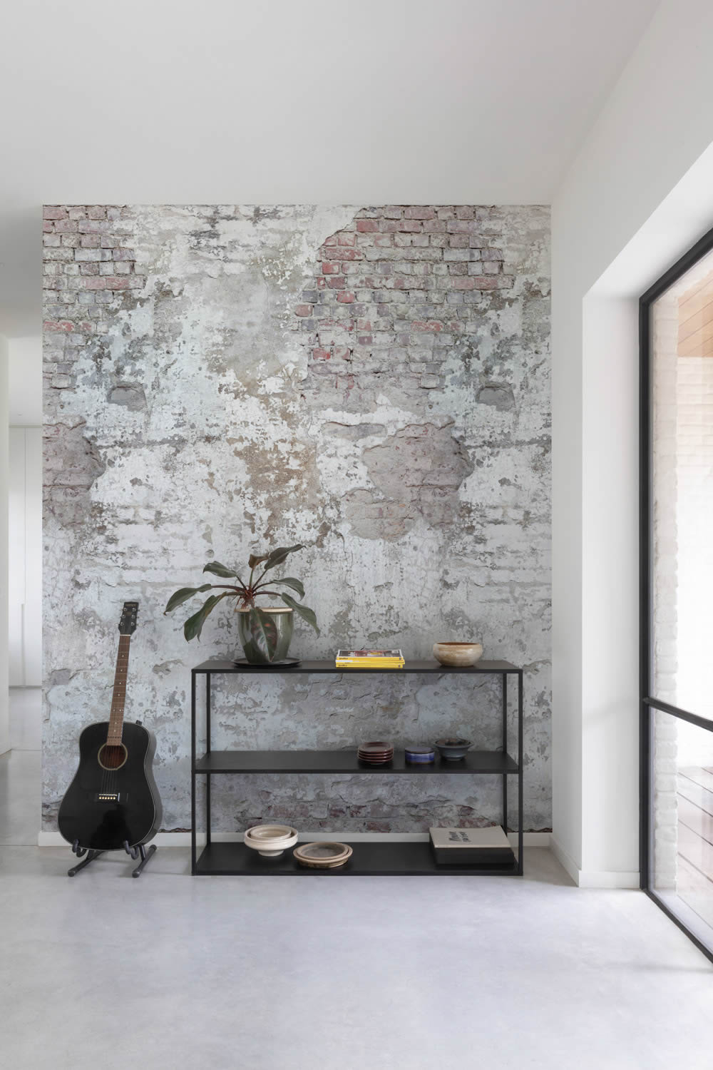 Wandbild 1,59 x 2,80 m Betontapete Steine Industrie Ziegel A42301