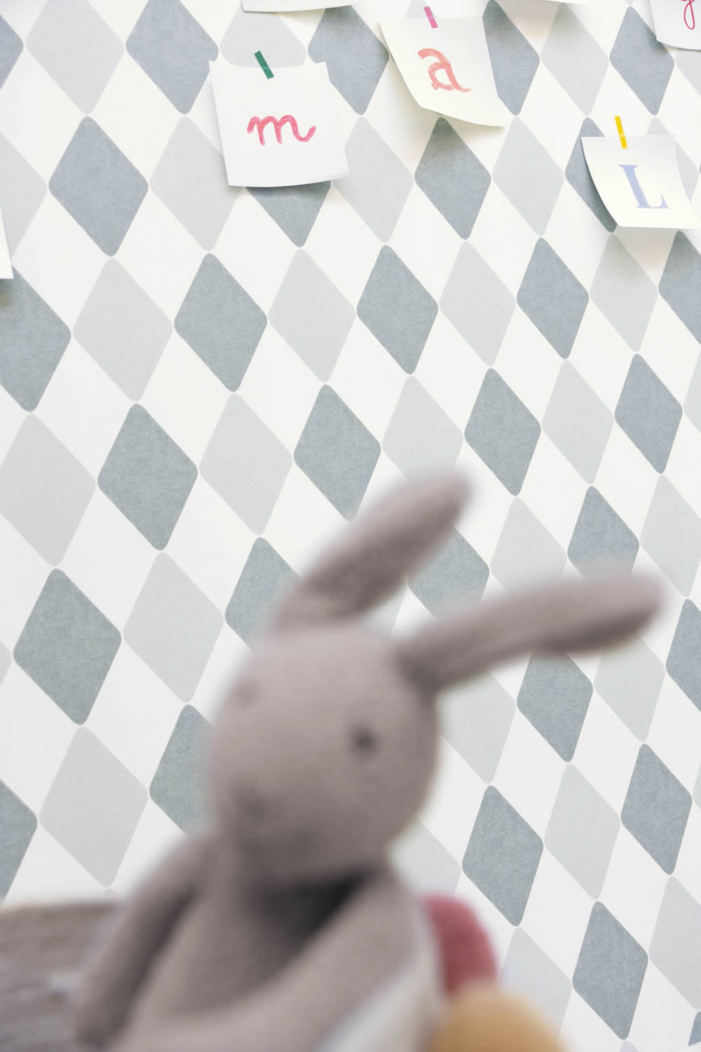 Grau und weiße Tapete geometrische Formen Caselio - Autour du Monde Texdecor ADM103576066