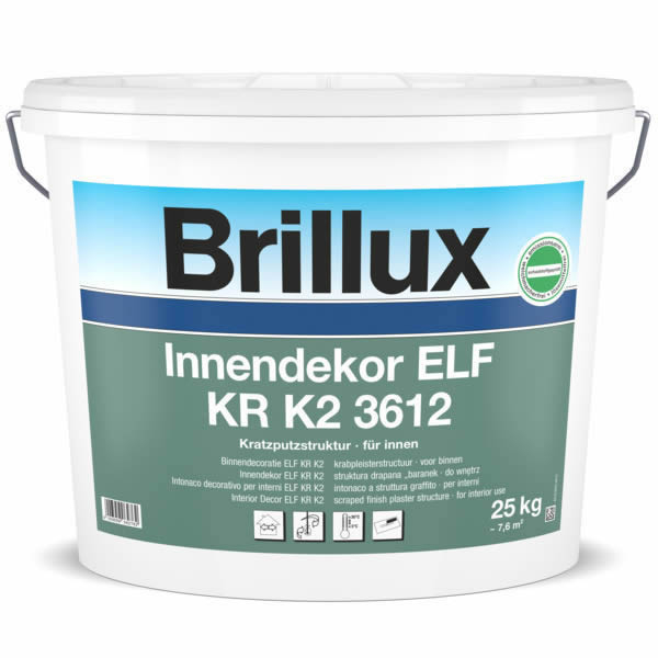 Brillux Innendekor ELF KR K2 3612 Kratzputz für innen 25 KG 0095 weiß