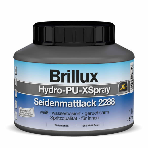 Brillux Hydro-PU-XSpray Seidenmattlack 2288 für innen 1 LTR weiß _L