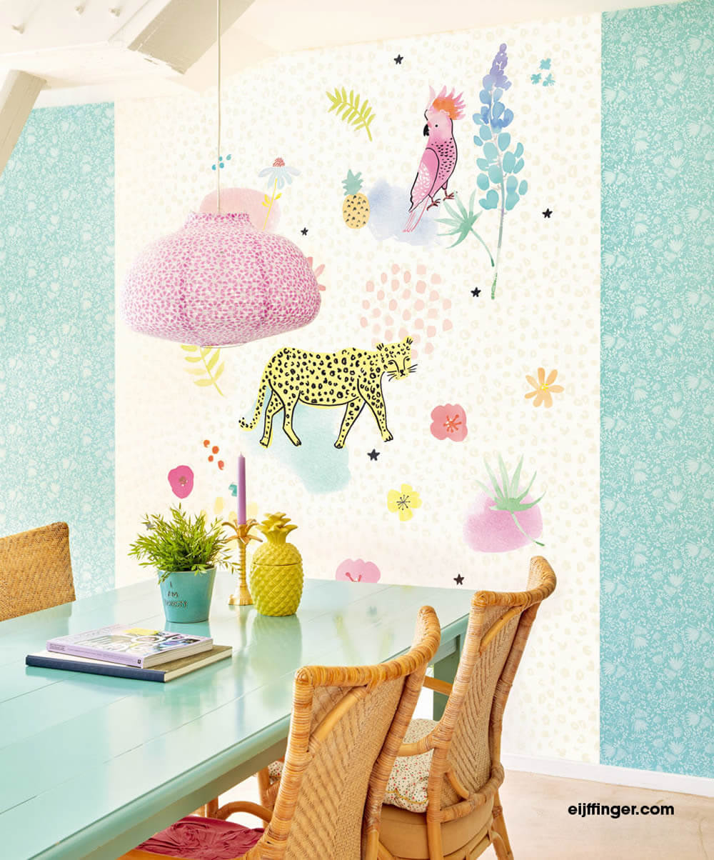 Mural Beige Leopard Pattern Multicolored-55-383608