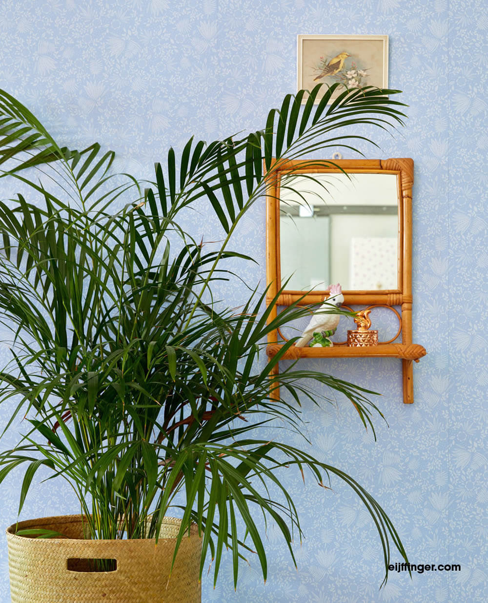 pattern wallpaper plants light-blue non-woven-55-383543