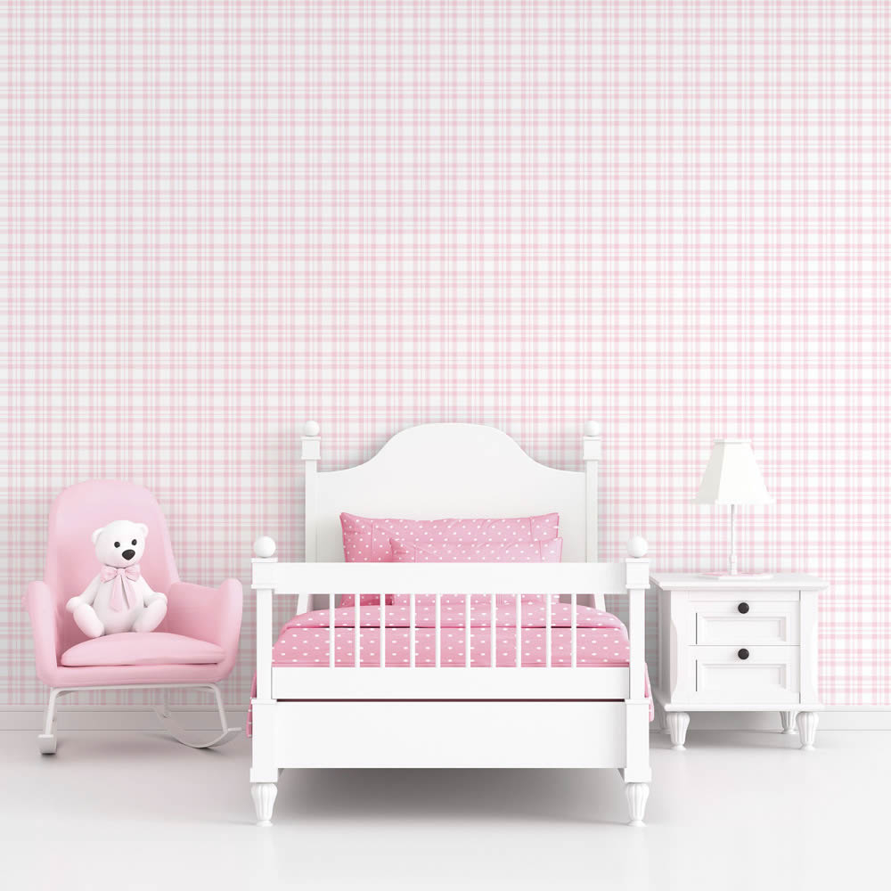 striped look pink and white non-woven wallpaper Tiny Tots 2 Essener G78396-28-G78396.1M