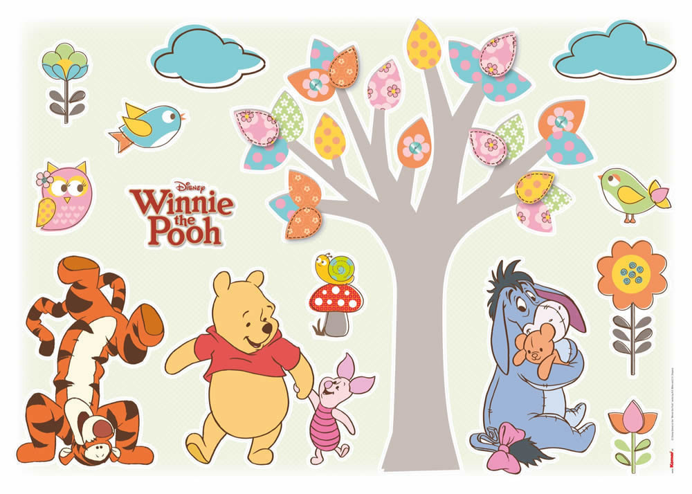 Wandsticker selbstklebend Winnie Puuh und Freunde bunt