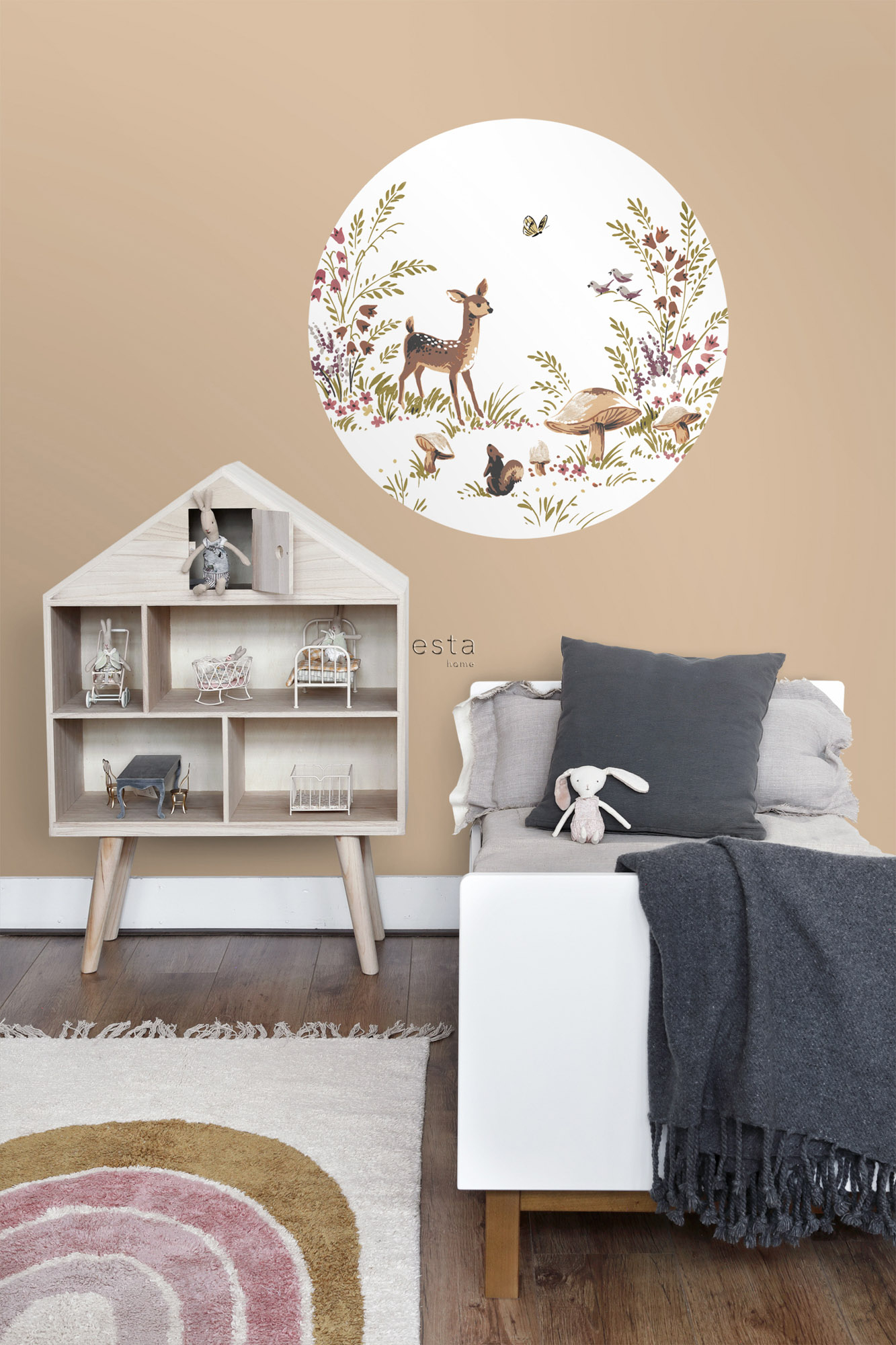 Wandbild Reh Waldtiere grün braun 70 cm 159074