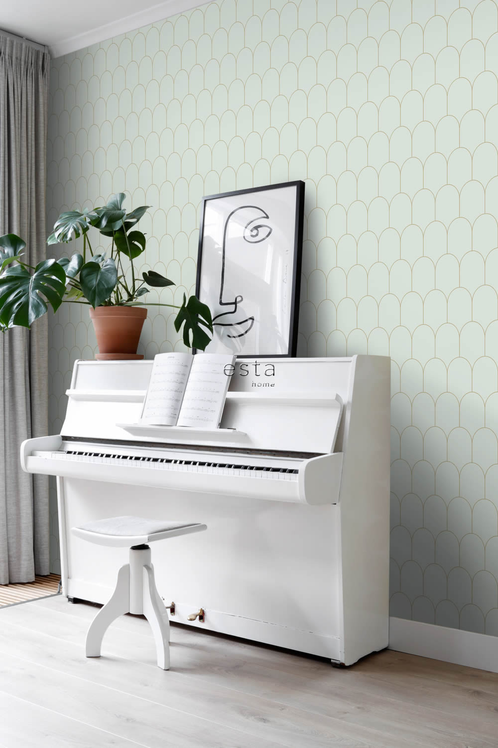 Tapete Art Deco geometrisch mintgrün Vlies 139202