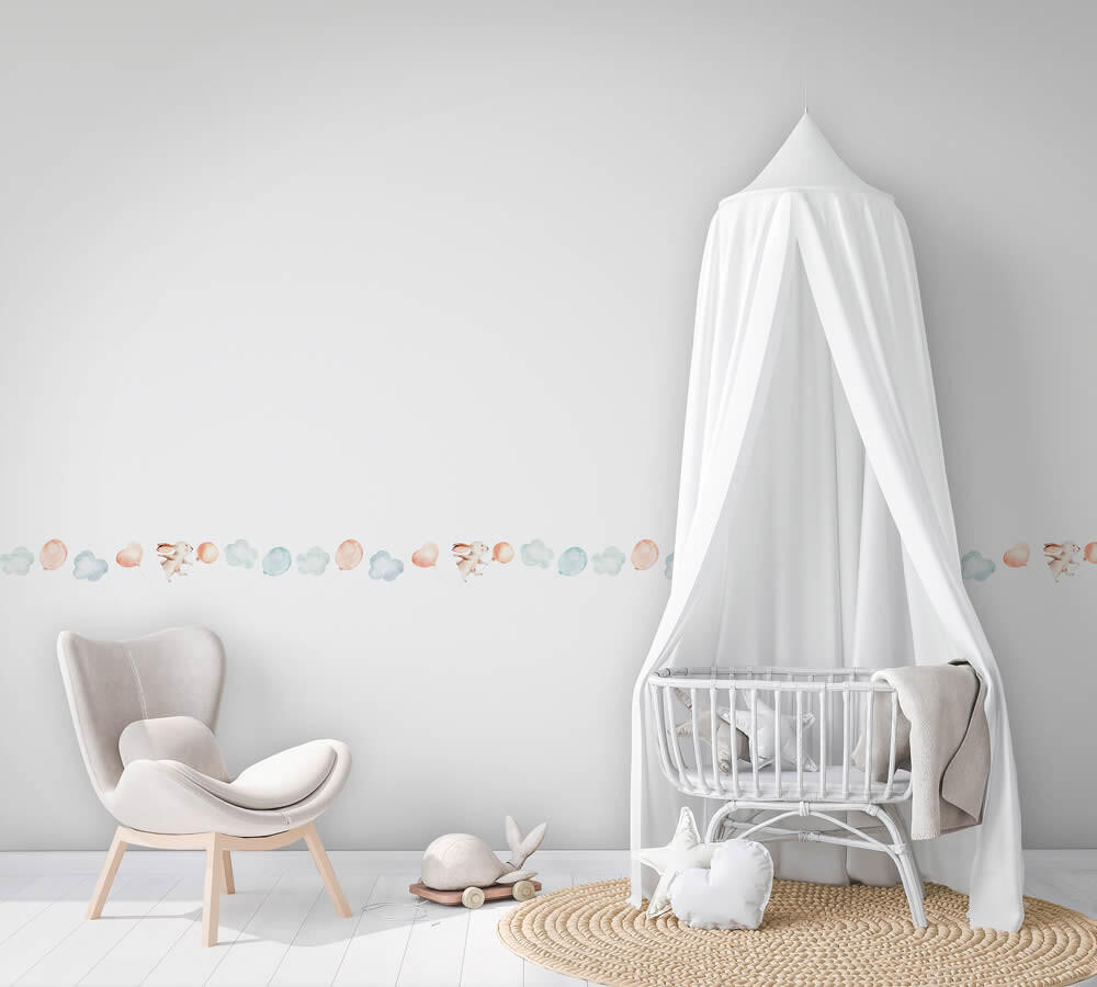 White and colorful border Clouds Dream Kids Walls Marburg 45868-6-45868