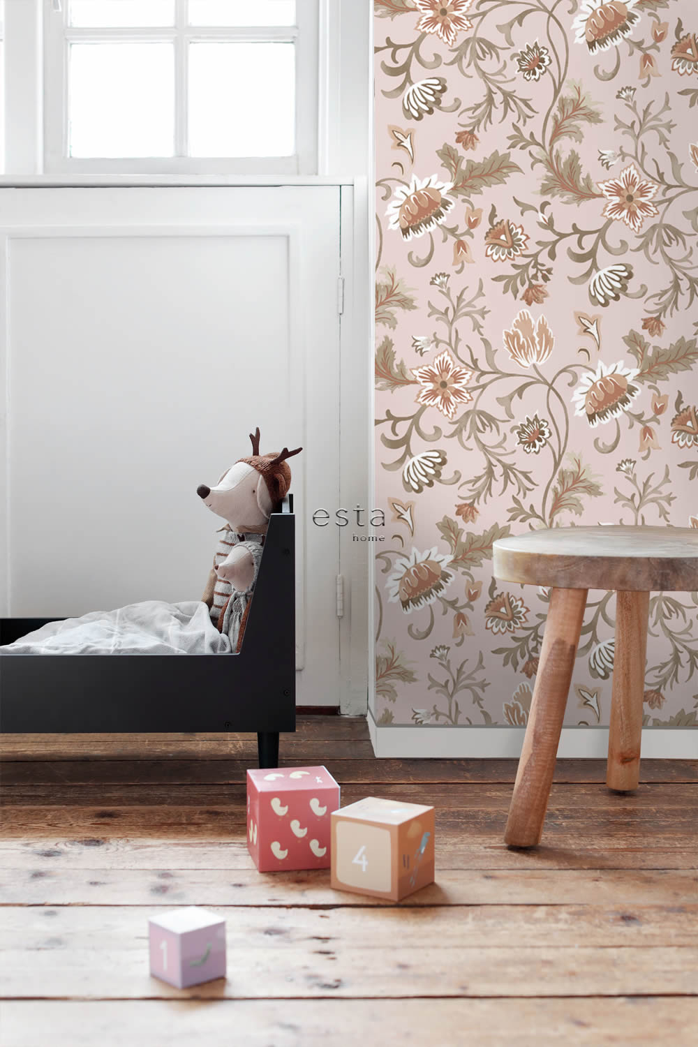 Tapete Vintage Blumen große Blüten rosa Vlies 139478