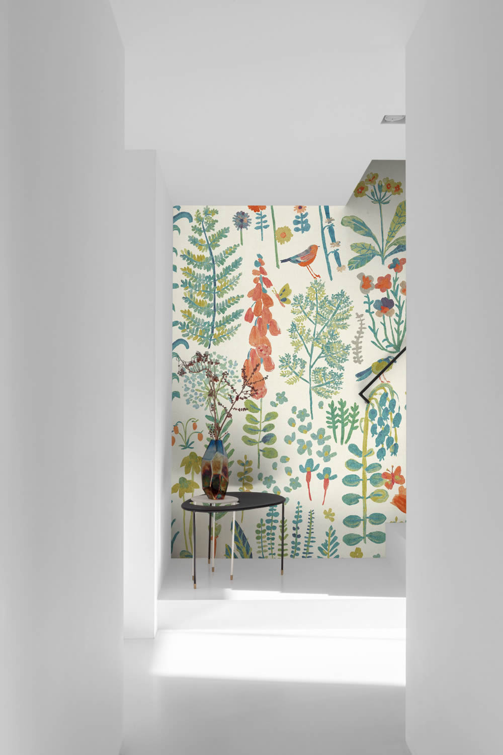 Florale Fototapete 159 x 280 cm Blumen Scandi beige ML1901