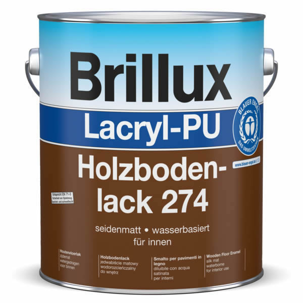 Brillux Lacryl-PU Holzbodenlack 274 seidenmatt weiß | 3 LTR _L
