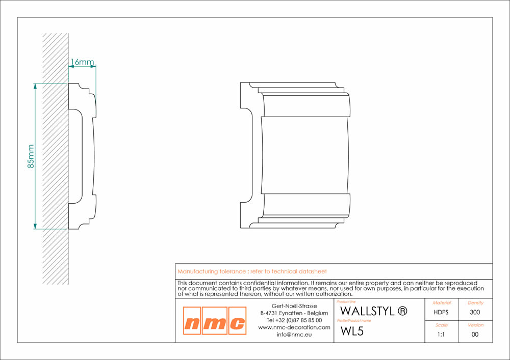 19er Stuckleisten Box WL5 Wandleiste NMC Noel Marquet Stuckleiste-x13-WL5-2M-VE