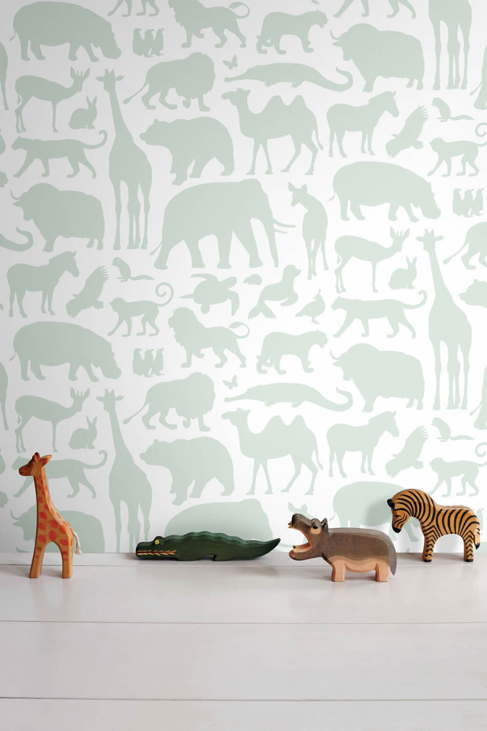 SALE 1 role Wallpaper animals mint-green