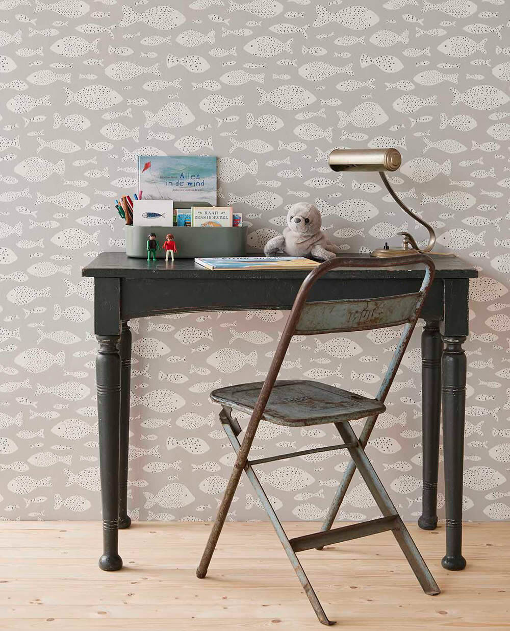 sea animal motifs non-woven wallpaper blue-grey Explore Eijffinger 323003