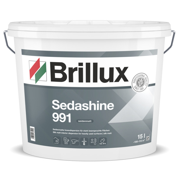 Brillux Sedashine 991 Innendispersion weiß seidenmatt 15 Ltr. Eimer