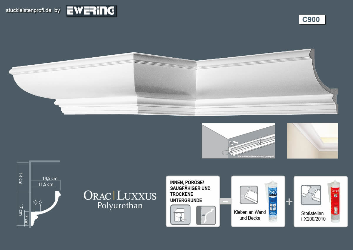 Deckenleiste C900 Orac Decor Stuckleiste-C900.1M Deckenleiste C900 Orac Decor Stuckleiste-C900.1M