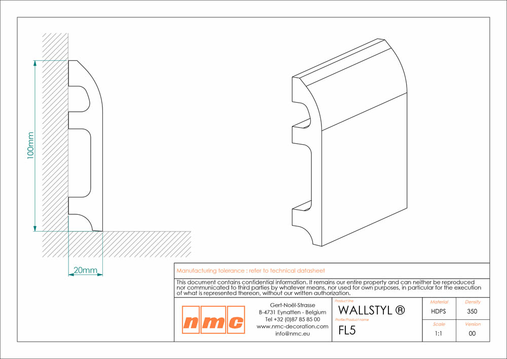 12er Stuckleisten Box Fußleiste NMC FL5 Noel Marquet Flachprofil-x13-FL5-VE
