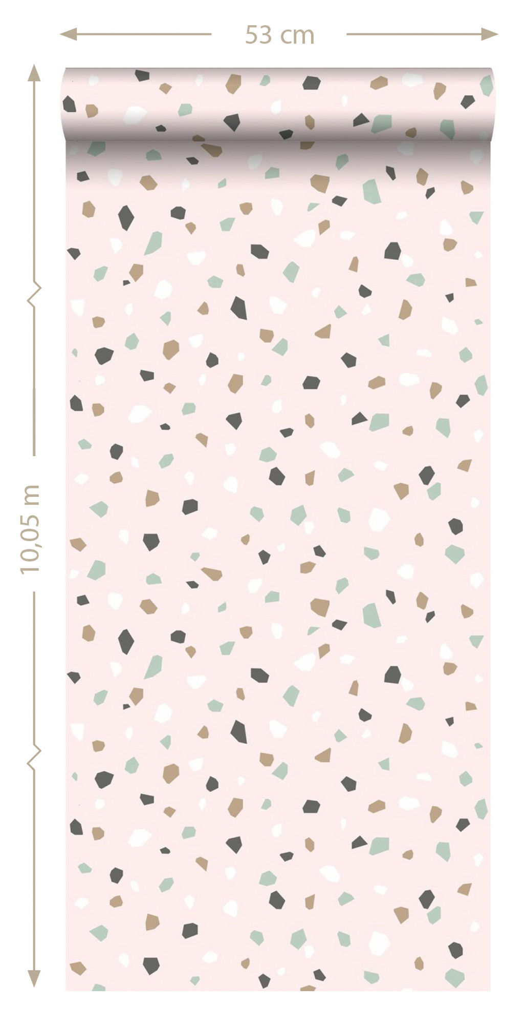 Vliestapete Terrazzo rosa mintgrün 139035