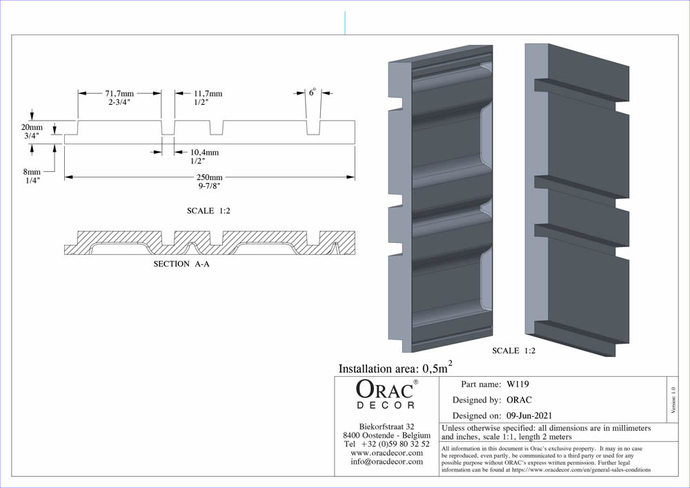 Wandpaneel lineares Muster Barcode Optik BAR W119 Orac Decor Wandelement-W119