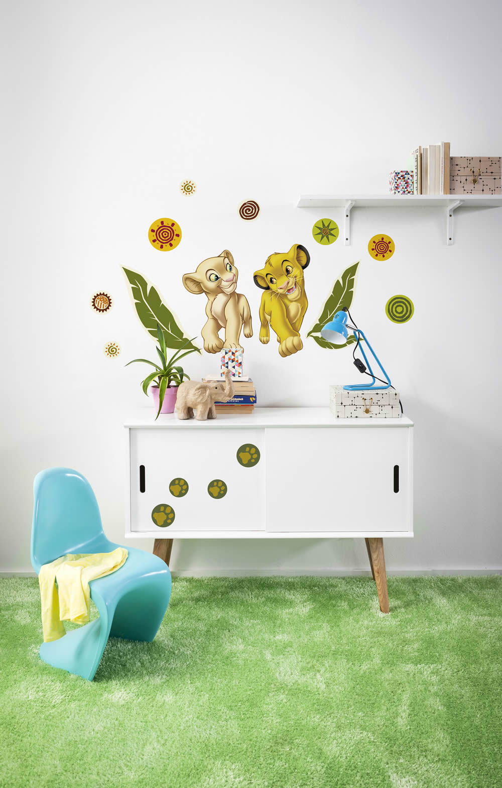 Wandsticker selbstklebend König der Löwen Simba und Nala Bunt