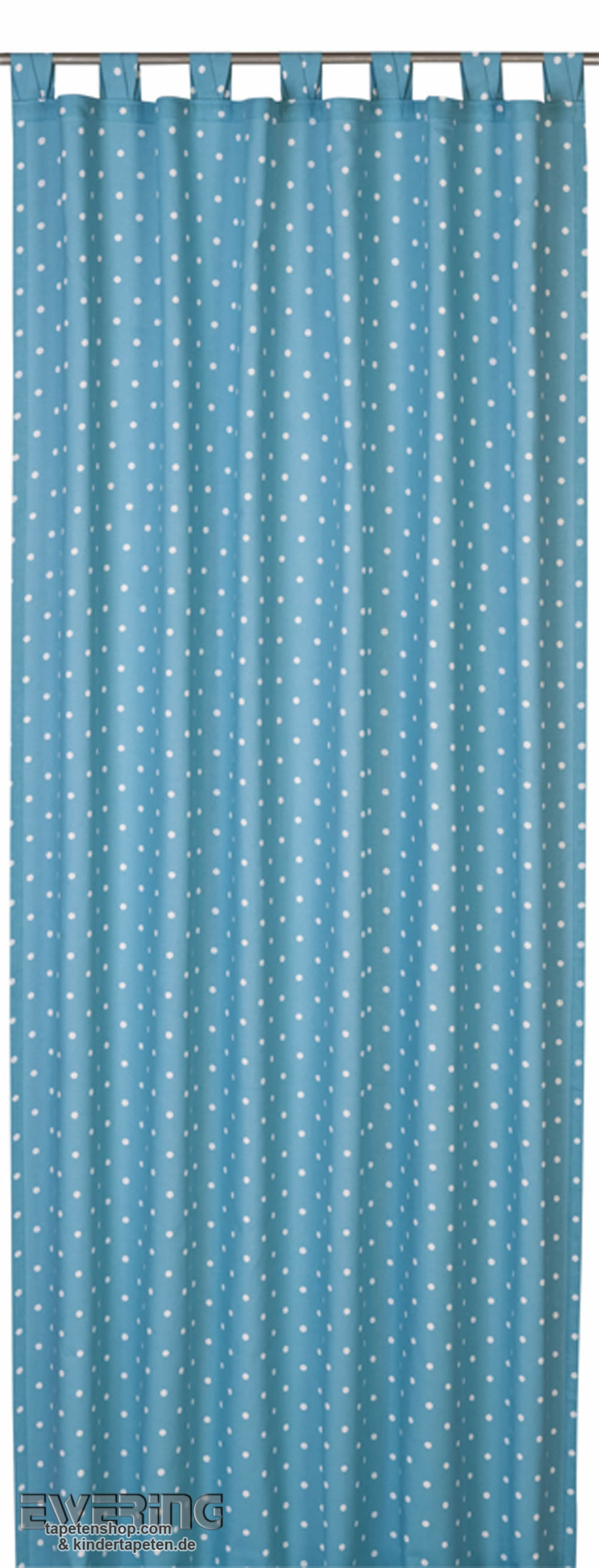 Fertigdeko Gardine Punkte Blau