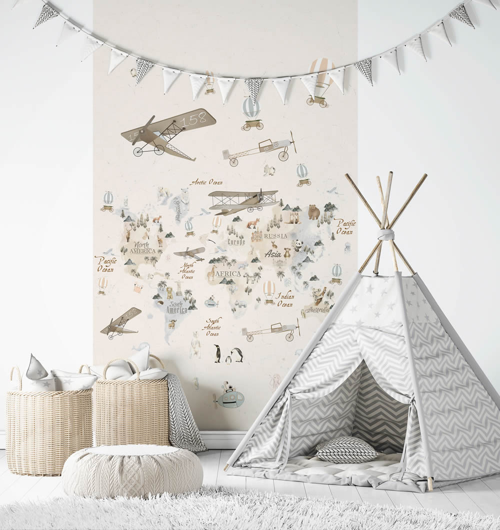 Heißluftballon Cream Wandbild Kids Walls Marburg 45856