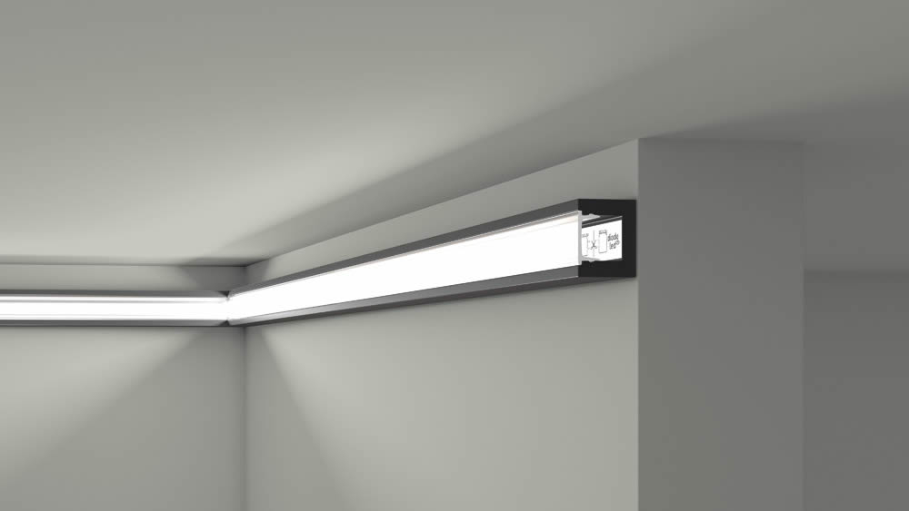 Schwarz lackierte Lichtleiste IL12 Black Noel Marquet Deckenleiste NMC-x13-IL12BLACK.1M