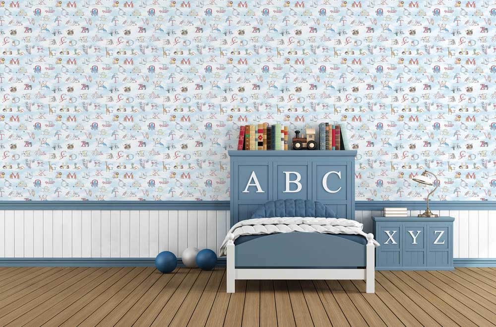 Wallpaper bright-blue letters-28-G56537.1M